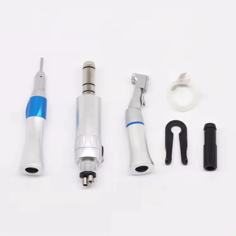 Dental Low Speed Handpiece Kits 203C 2/4 Hole Air Motor Contra Angle Straight Handpiece Dentists Equipment Grind Dental Tools