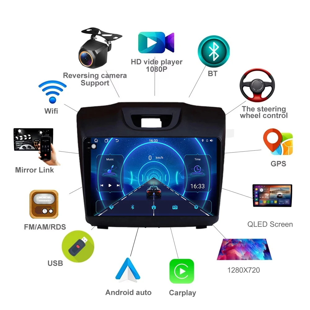 Für Isuzu Dmax MuX 2012-2020 Apple Carplay Android 16 Auto-Stereoanlage Radio-Videoplayer GPS WIFI Multimedia-Player 5G Wifi Kein 2din – Detail 3