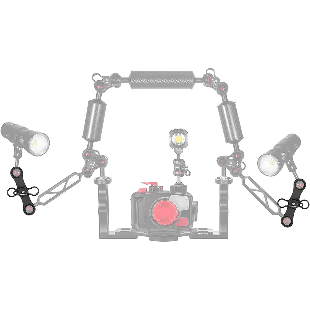 Diving Extended Flash Lights Ball Butterfly Clip Arm Clamp Mounting 1 inch For Gopro Camera Underwater Tray Bracket Ball Mount