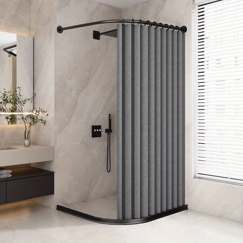 Image of Faltbarer Magnetischer Duschvorhang Wasserdicht Sichtschutz Nass-Trocken-Trennung Badezimmervorhang für Zuhause Apartment Wohnheim