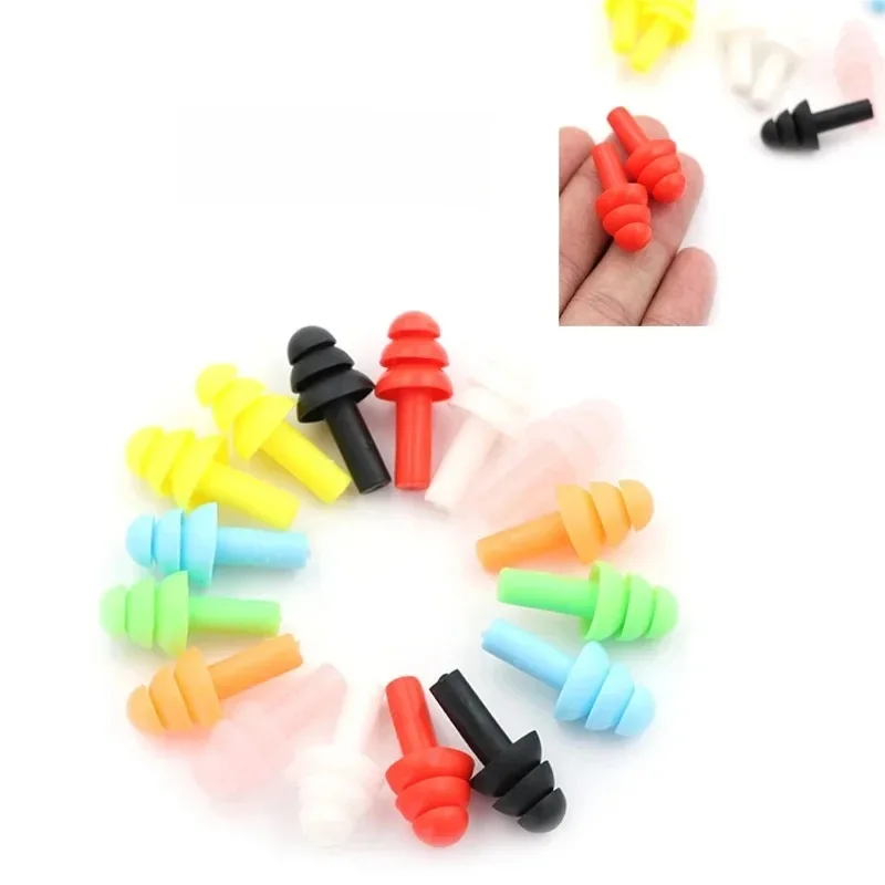 Bouchons d'oreilles en Silicone souple, étanches, Anti-bruit, pour la natation, pour la réduction du bruit réutilisable