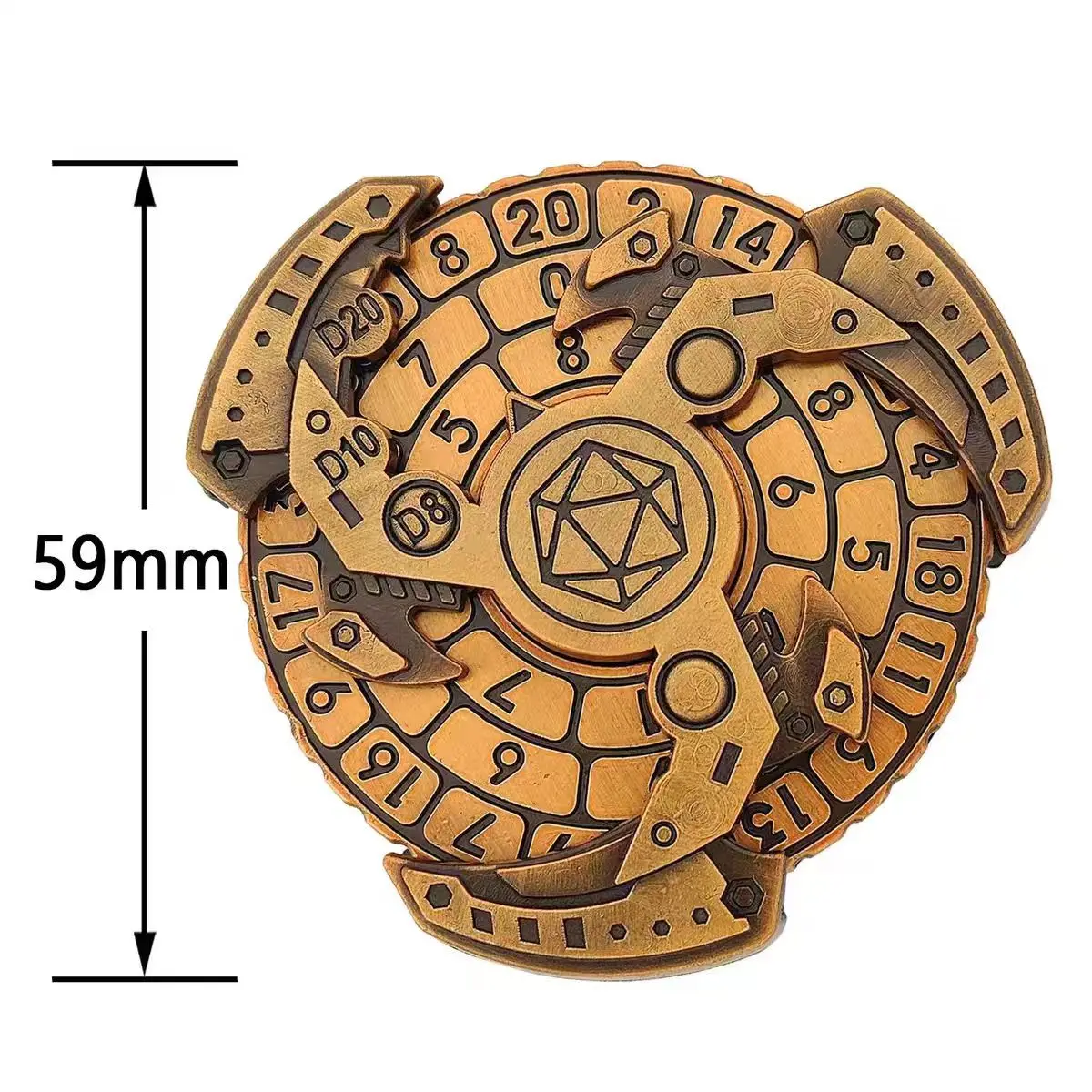 Mechanical Spinner DND Dice Fingertip Rotating Metal Dice for Dungeons and Dragons RPG Dice Spinning Roulette Metal dice set