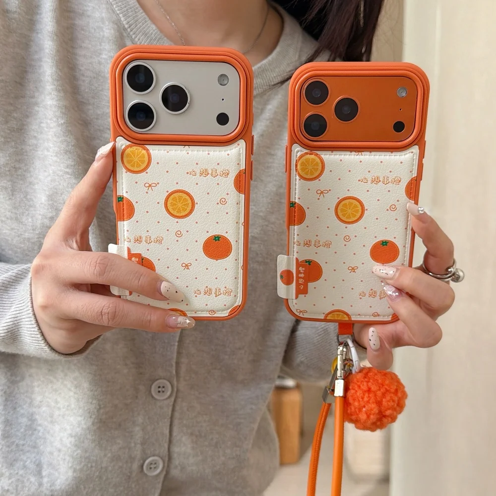 

Fashionable warm orange polka dot mobile phone case, suitable for iPhone14/15/16/17 ProMax, Fundans 17 Pro new protective case