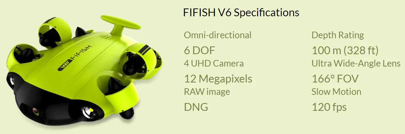 Underwater Robot FIFISH v6 – The world’s first OMNI-4K Underwater Robot