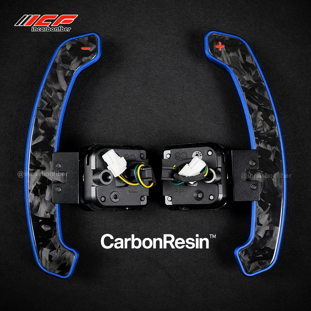 ICF Glossy Carbon Fiber Magnetic Paddle Shifters For Audi C8 Series A6 A7 S6 S7 RS6 RS7 Aluminum Alloy Back Cover