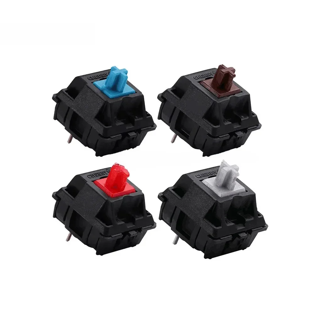 Original Cherry MX Mechanical Keyboard Switches Click Linear Tactile Red Brown Blue Silver Switch 3 Pin Black Shell For PC Gamer