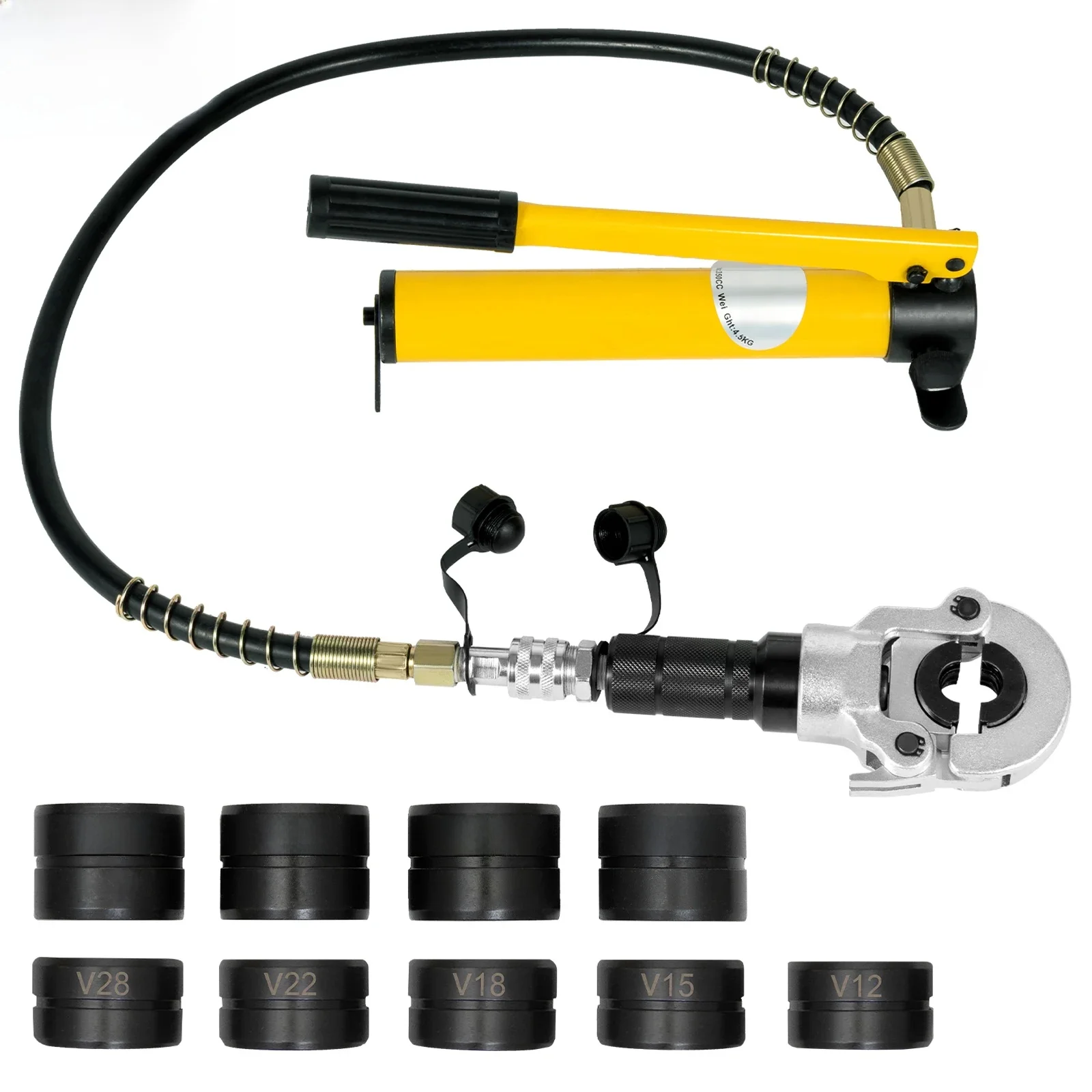 Hydraulische pomp krimptang 6T met 9 matrijzen voor roestvrijstalen buis koperen buis PEX PB pers V12-28mm TH16-32mm set - afbeelding 2