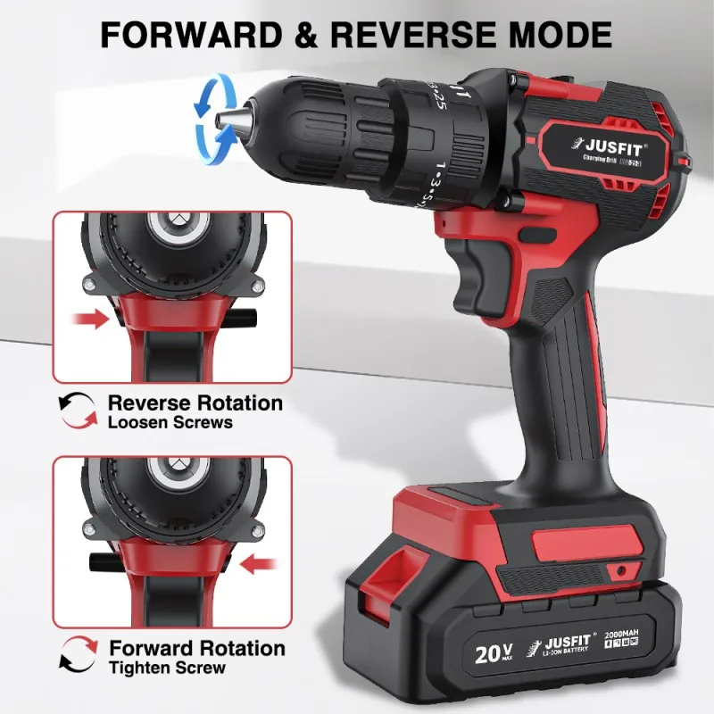 29 قطعة مثقاب كهربائي بدون فرشاة طقم مثقاب مفك براغي لاسلكي مع بطاريتين لدبوس بطارية ماكيتا 18 فولت