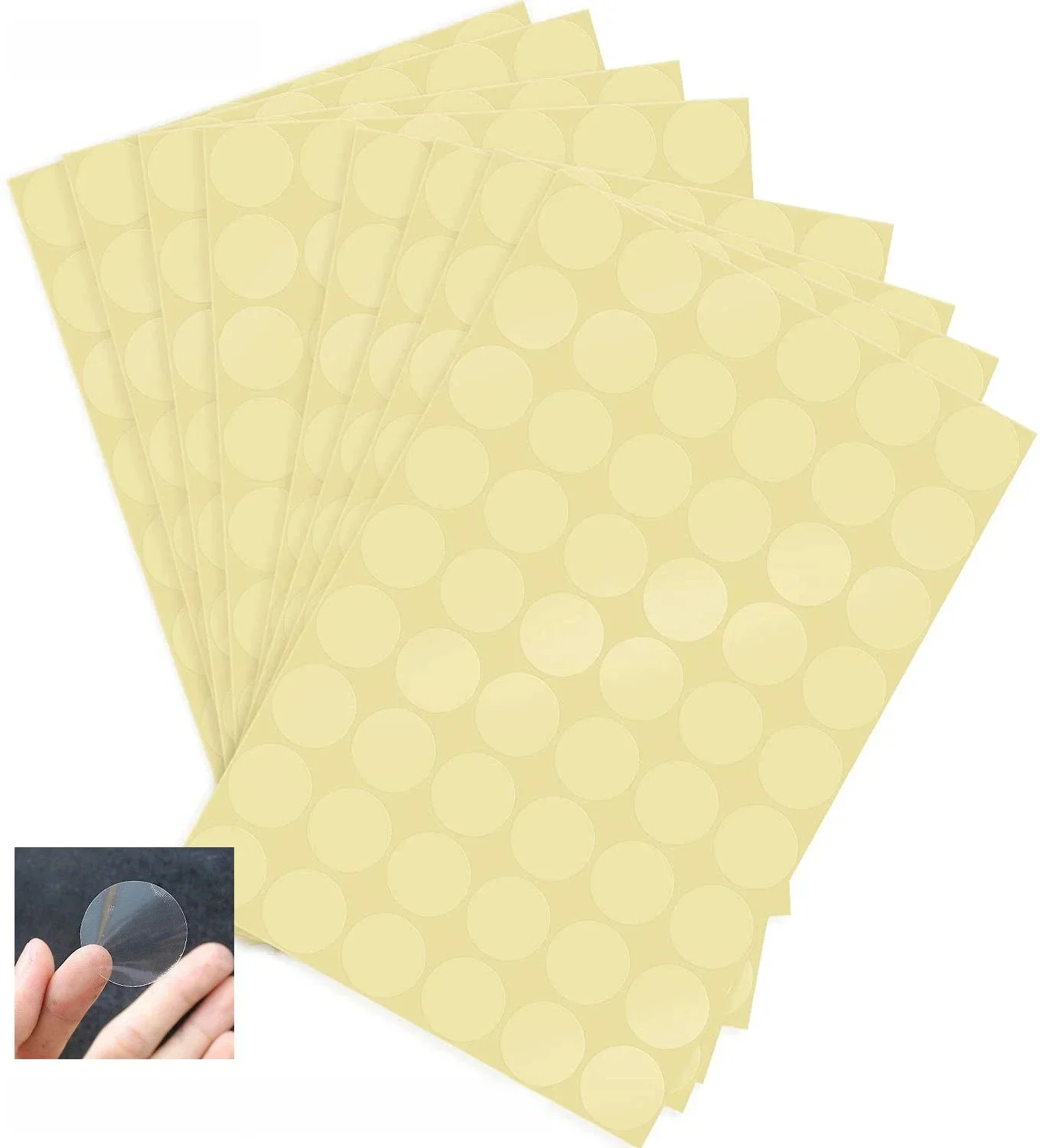 1000 sztuk 15mm-50mm przezroczysta uszczelka okrągła błyszcząca kropka naklejki samoprzylepna etykieta waflowa uszczelka do kopert DIY zapasy rzemieślnicze przezroczyste — zdjęcie 2