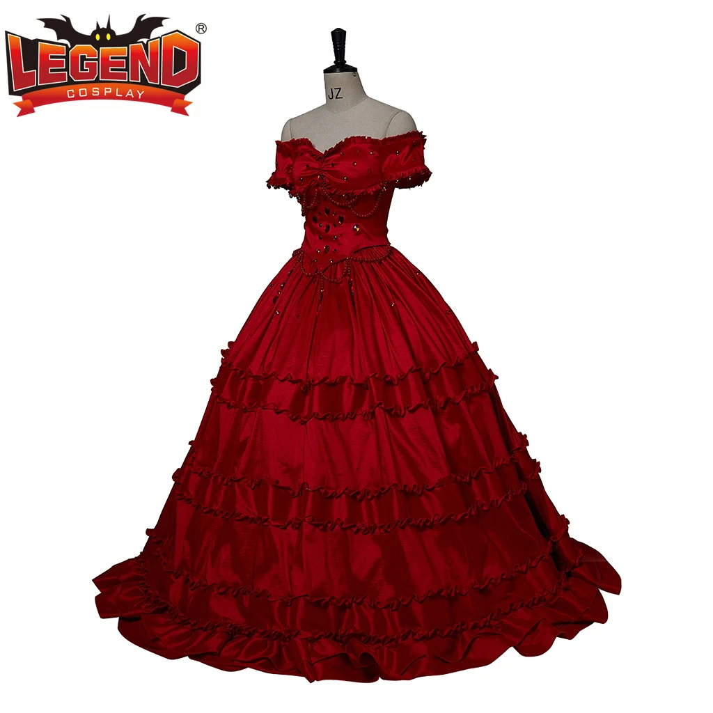 Tanz Der Vampire Sarah Chagal Cosplay Red Dress Off The Shoulder Victorian Gothic Vampire Ball Gown Wedding Dress for Women