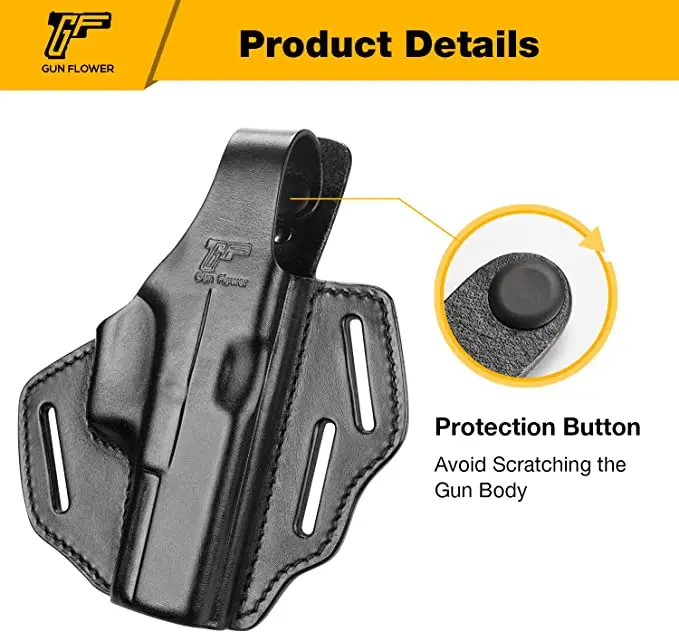 Imagem -04 - Bolsa de Couro com Focinho Aberto Coldres Fit Glock 17 19 19x22 23 31 32 45 Preto Slot Thumb Release