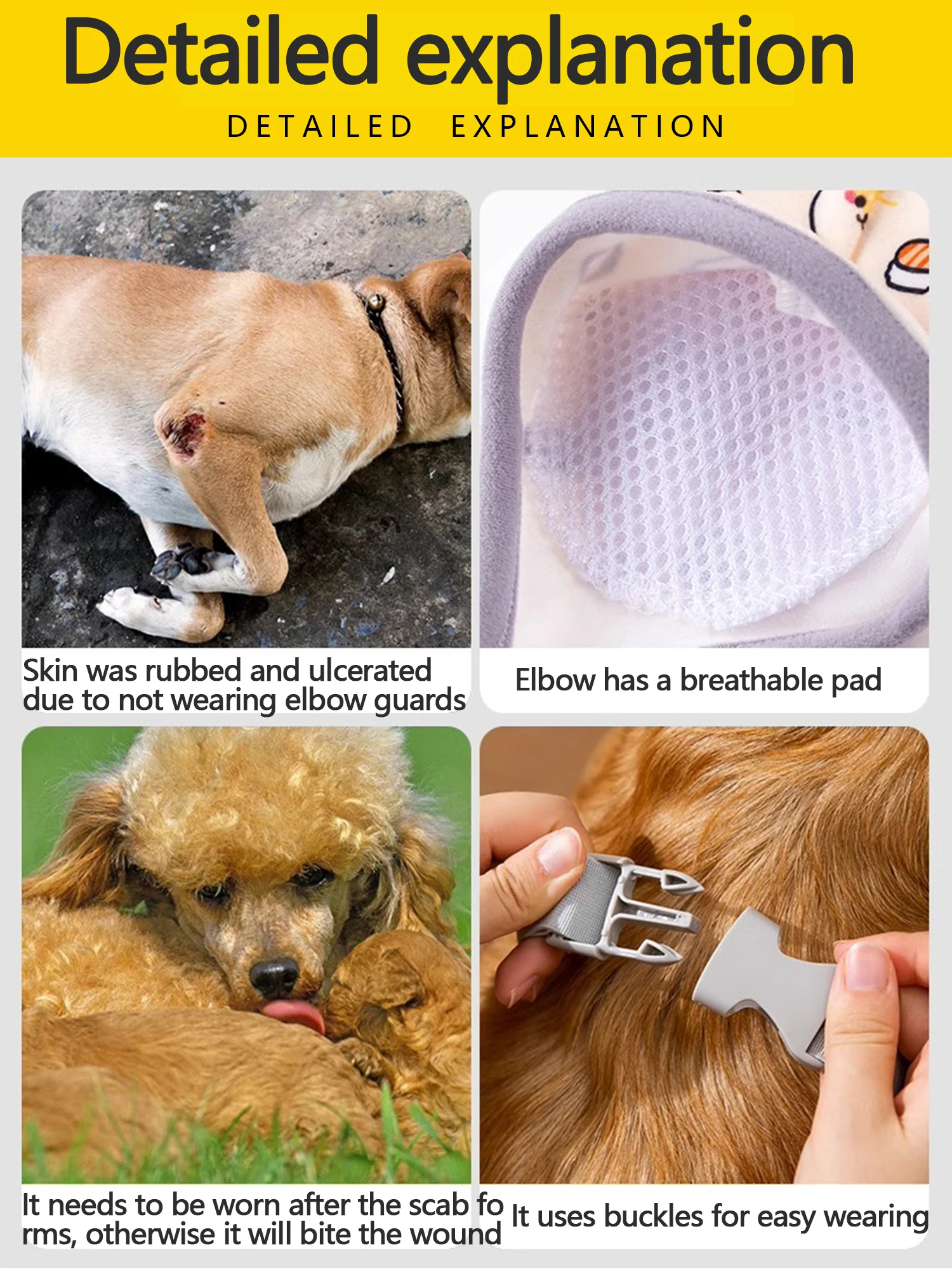 New Pets Knee Pads Dog Elbow Protection Clothes Golden Retriever Labrador Front Leg Joint Protector Keep Away From Dirt And Dust