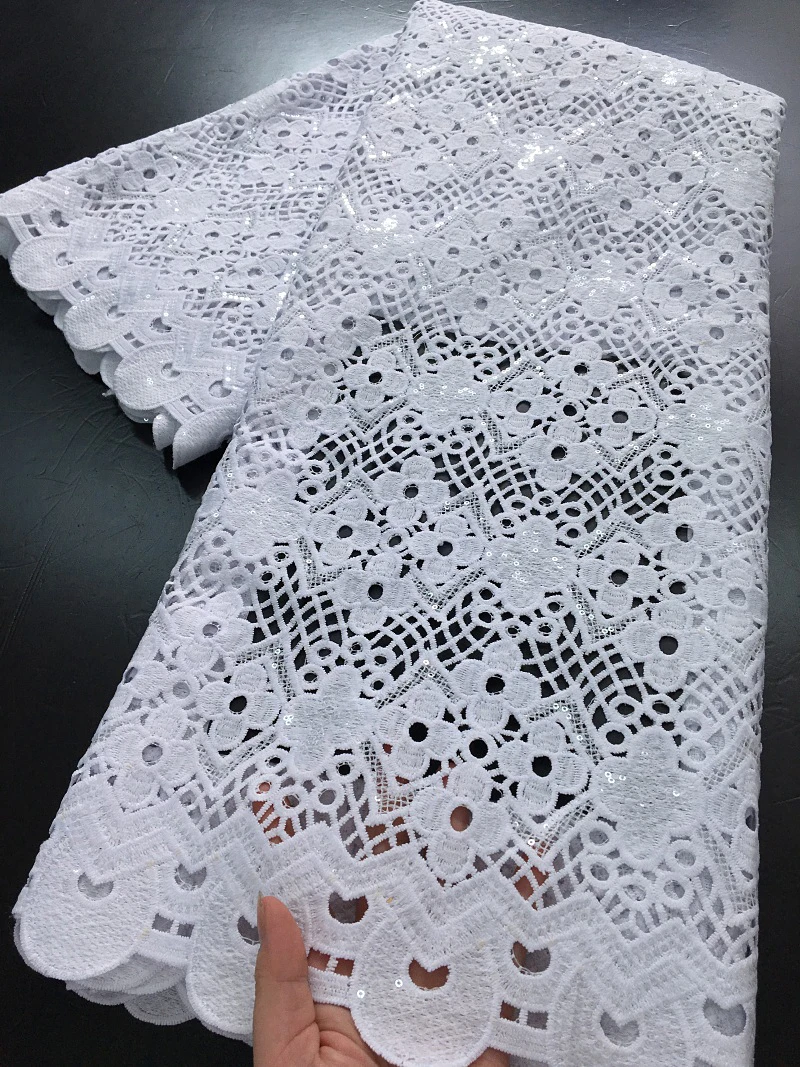 귀퓌르 워터 레이스 원단 아프리카 고품질 2025 나이지리아 수용성 레이스 골든 스팽글 원단 여성 드레스용 5야드 4402