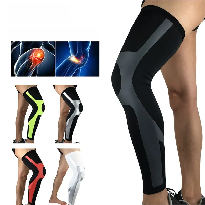 AliExpress UK GENGGAO 1Pcs Full Leg Compression Sleeve Knee Pads Cycling Leg Warmers Long Leg Sleeves Cycling Bicycle MTB