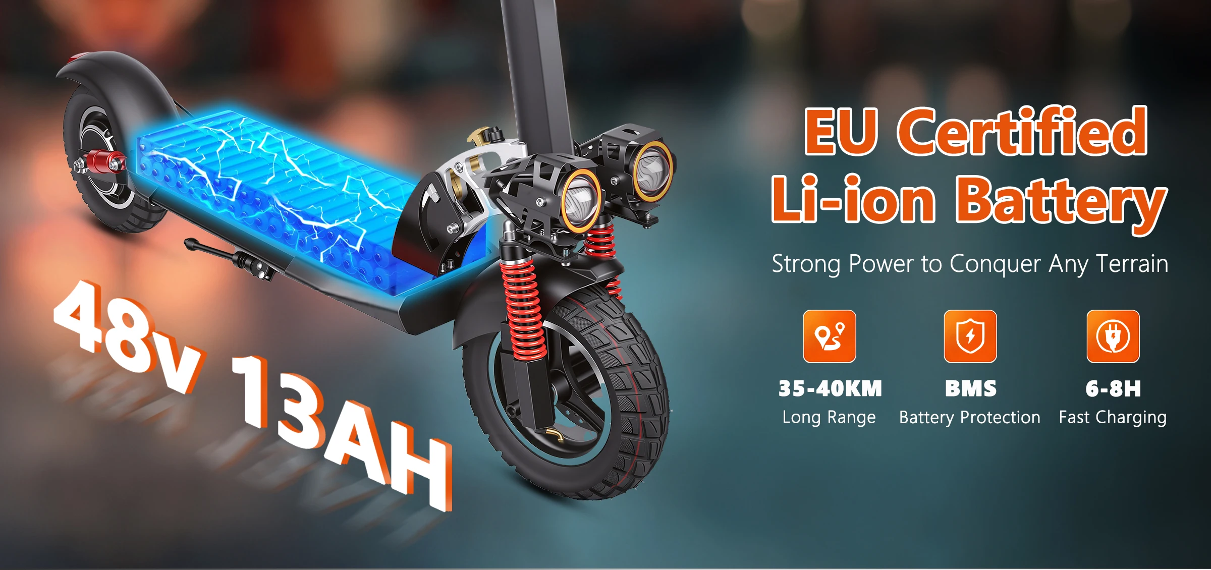 Elektroroller 1000 W Top Power 48 V 13 Ah Batterie Erwachsene Sport Road Mountain E-Scooter 10 Zoll Reifen Schnee faltbarer EScooter – Detail 10
