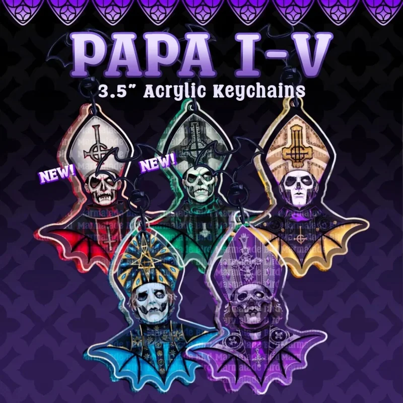 Satanischer Papst 3,5 Zoll Acryl-Schlüsselanhänger