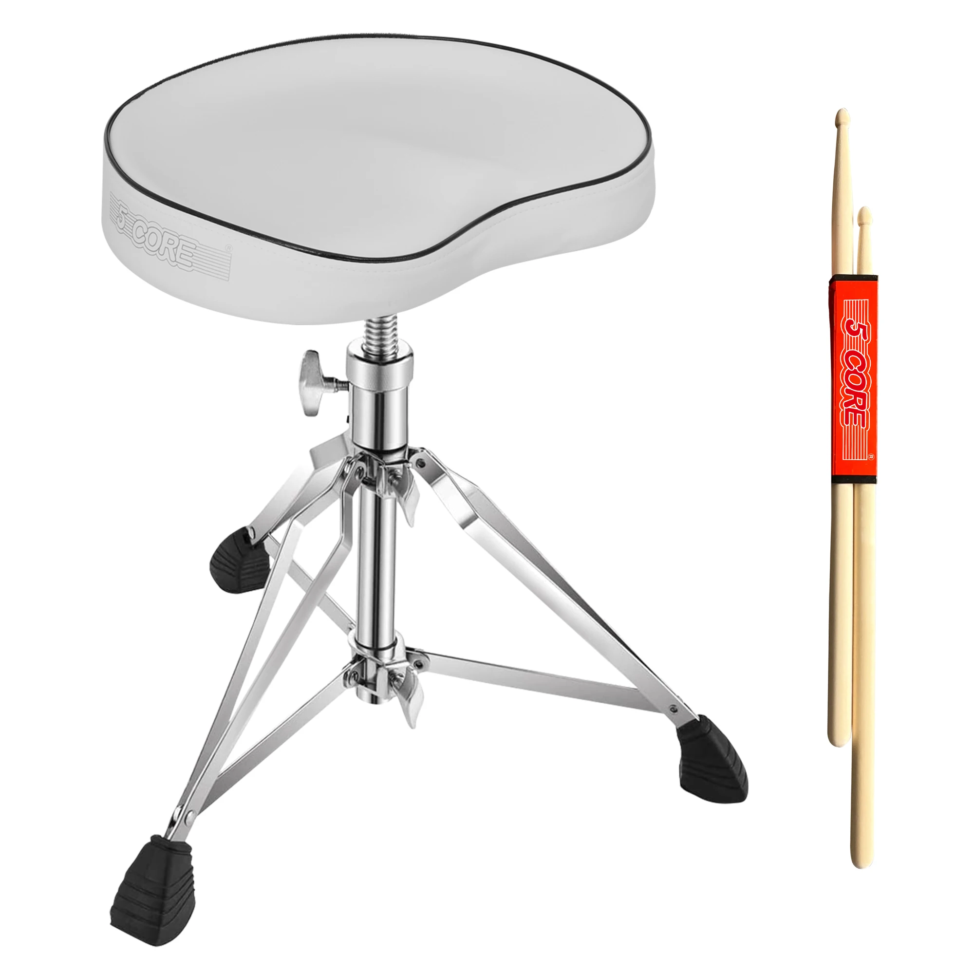 

5 Core Drum Throne Padded Guitar Stool Saddle Drummer Seat for Adults & Kids DS CH WH SDL HD