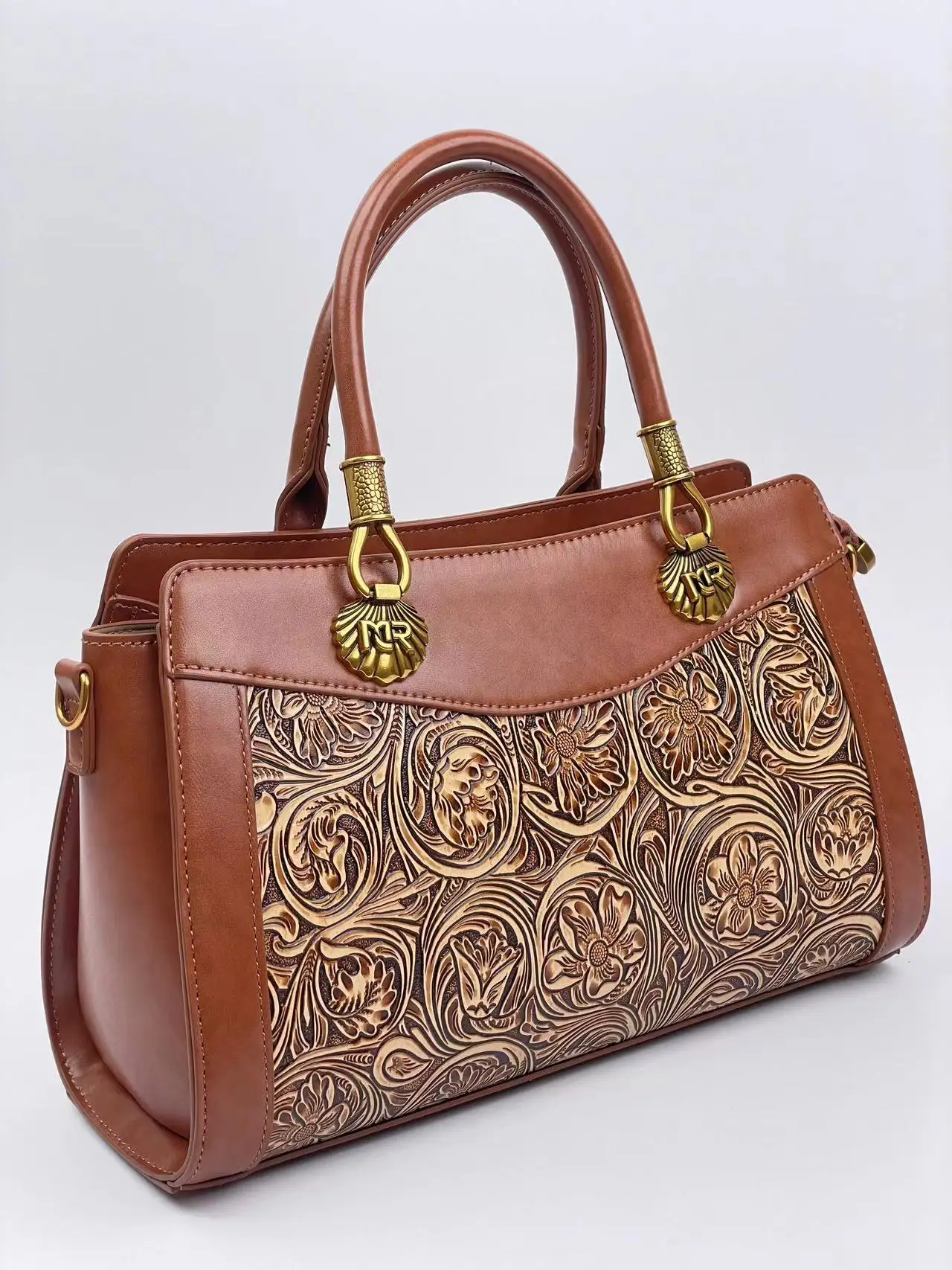 2024 new retro embossed three-dimensional relief pu tote bag shoulder bag exquisite workmanship