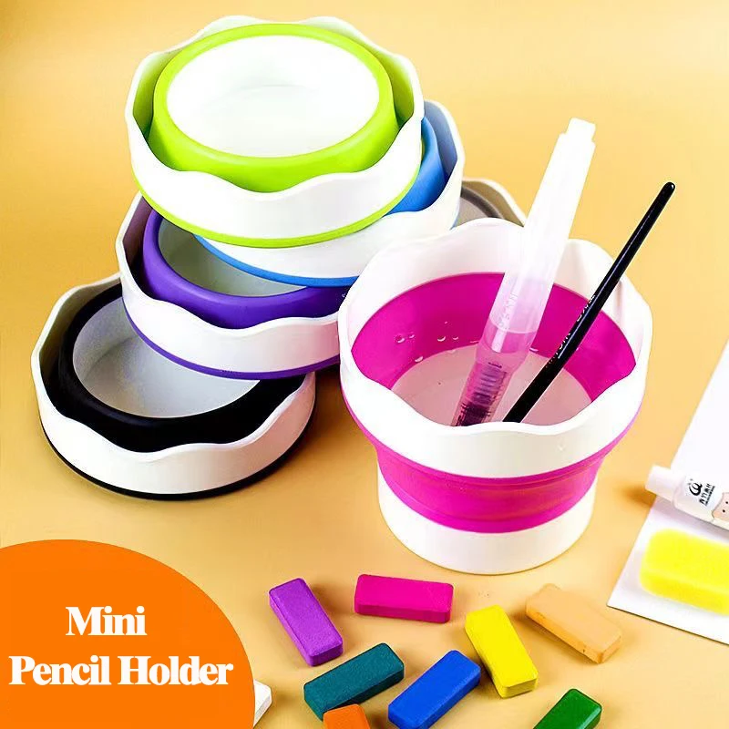 Face Painting Body Art Foldable Brush Bucket, Brush Holder, Color Palette, Brush Storage Box.