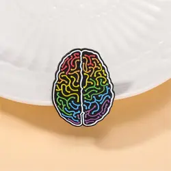 Cute Cartoon Colorful Brain Brooch Creative Fashion Line Lapel Pin Badge Backpack Clothing Hat Accessories