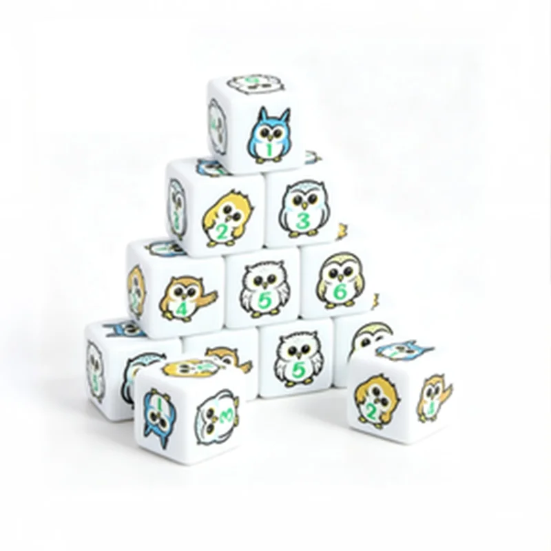 12Pcs Owl D6 Dice Set Polyhedral Dice for Board Games DND Role Playing Family Game Night Collectors Gamers