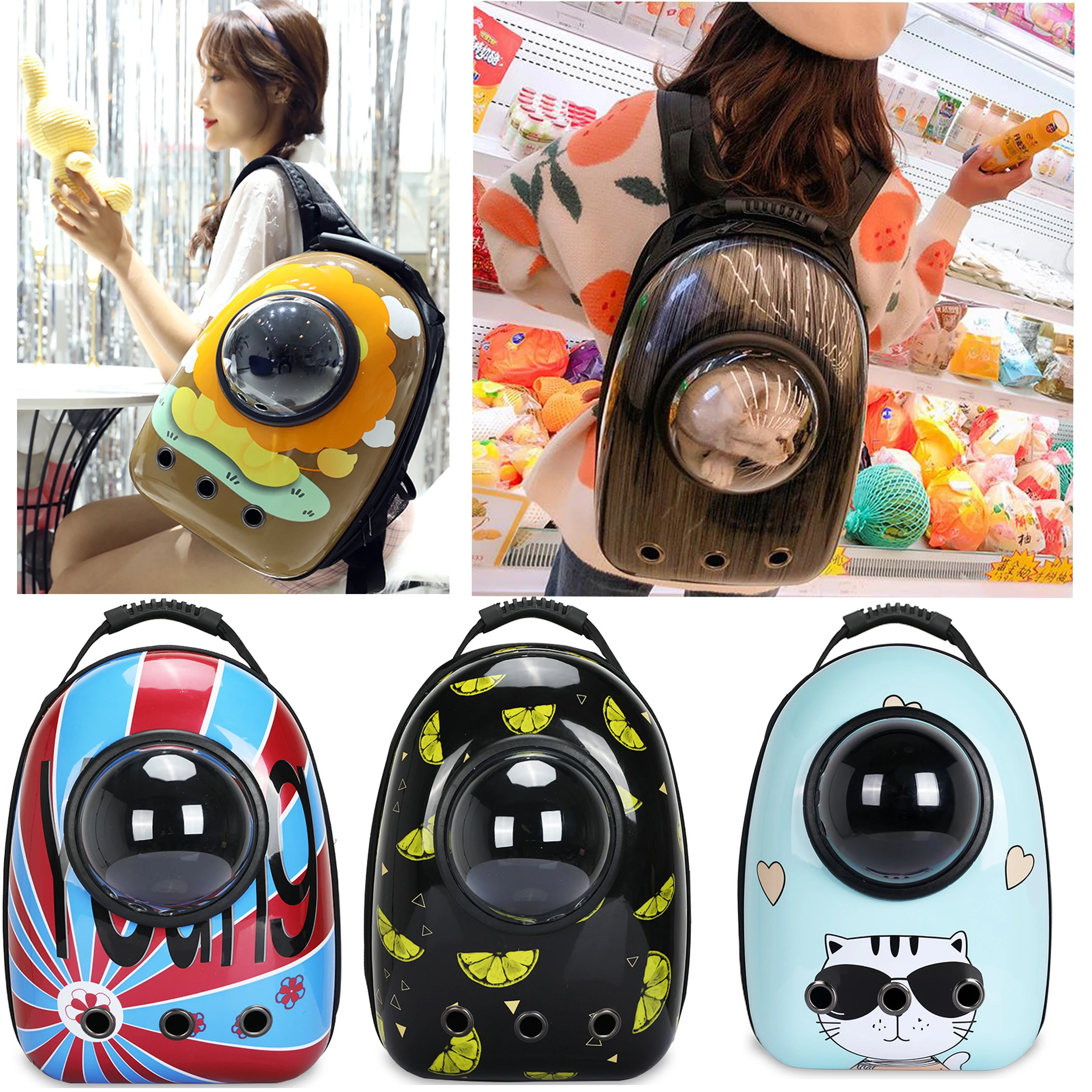 Pet Backpack Outdoor Portable Space Capsule Cat Dog Carrier Breathable Handbag Sling Shoulder Bag For Girl And Boy Free Shipping