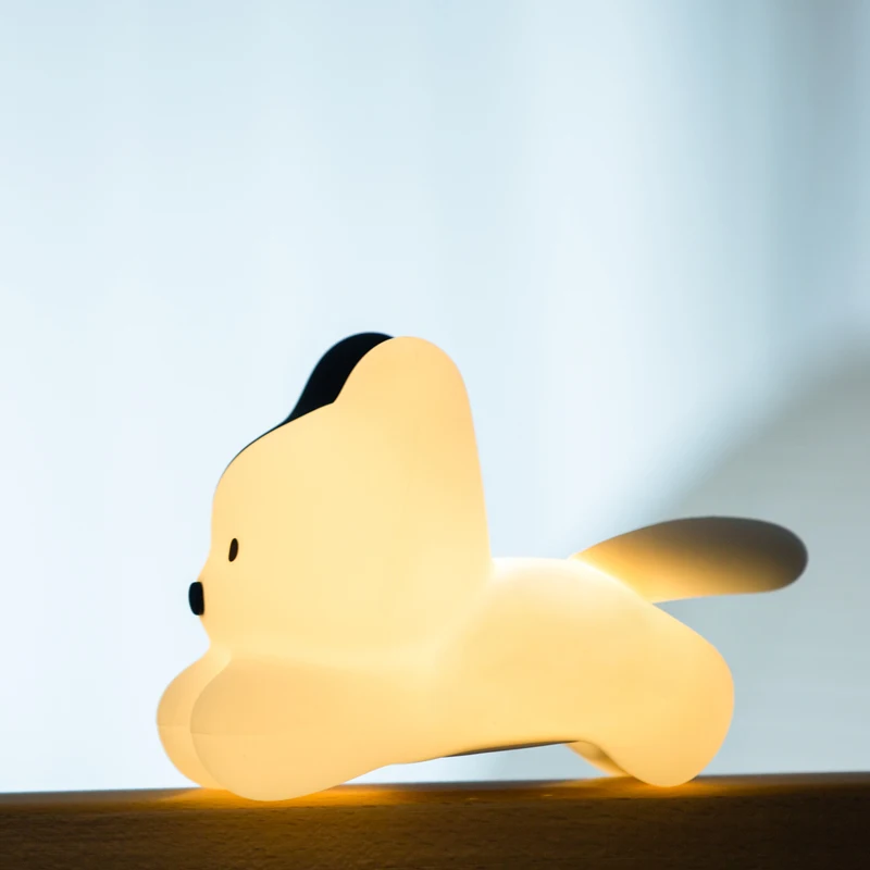 Adorable Cat Silicone Night Light, Soft LED Tap Lamp for Kids, USB Rechargeable Bedside Light, Cute Nursery Decor Sleep Aid Gif