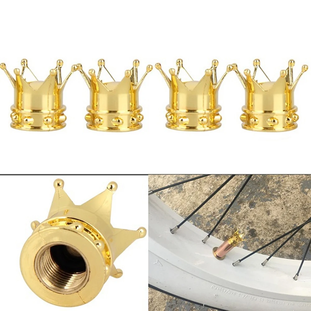 STONEGO Crown Bicycle Tyre Wheel Stem Air Valve Caps Tire Valve Auto Truck Bike Car Tyre Tire Cycling Accessories