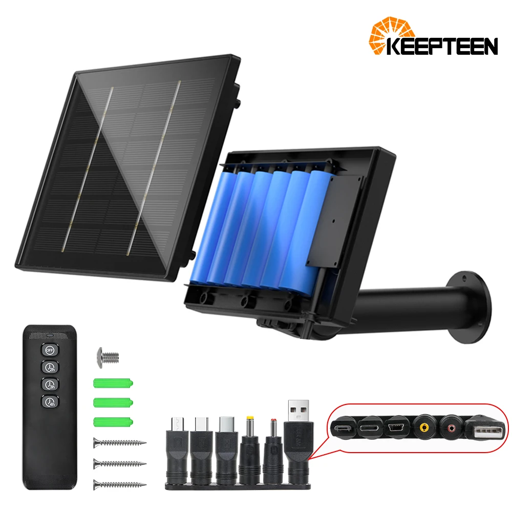 D4 Solar Panel Charger built in 18650 battery 4w Mini Solar Power Charger 6v 5v output Type DC USB interface for Security Camera