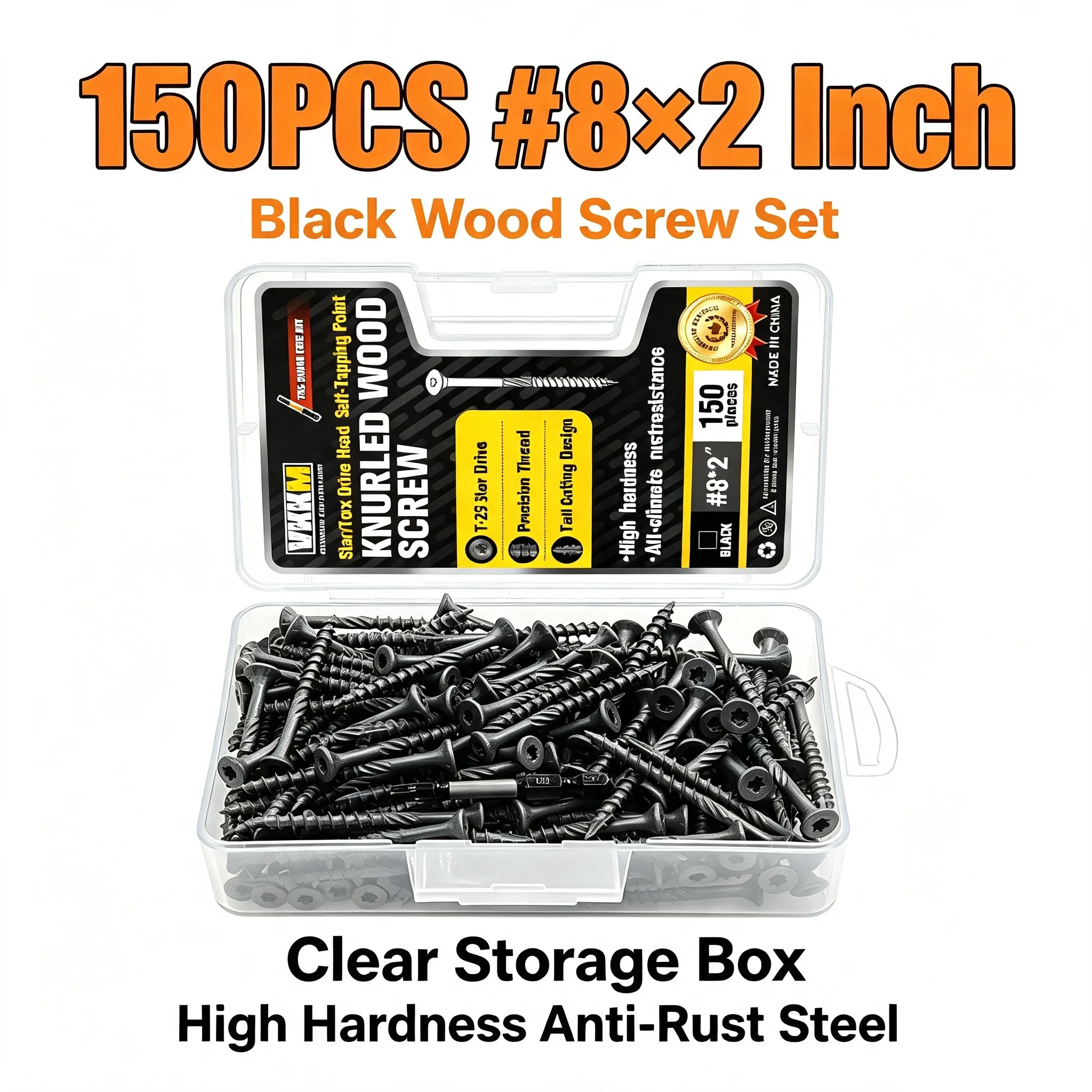 Outdoor Furniture Diy - VKKM 150Pcs #8×2 Inch Black T25
