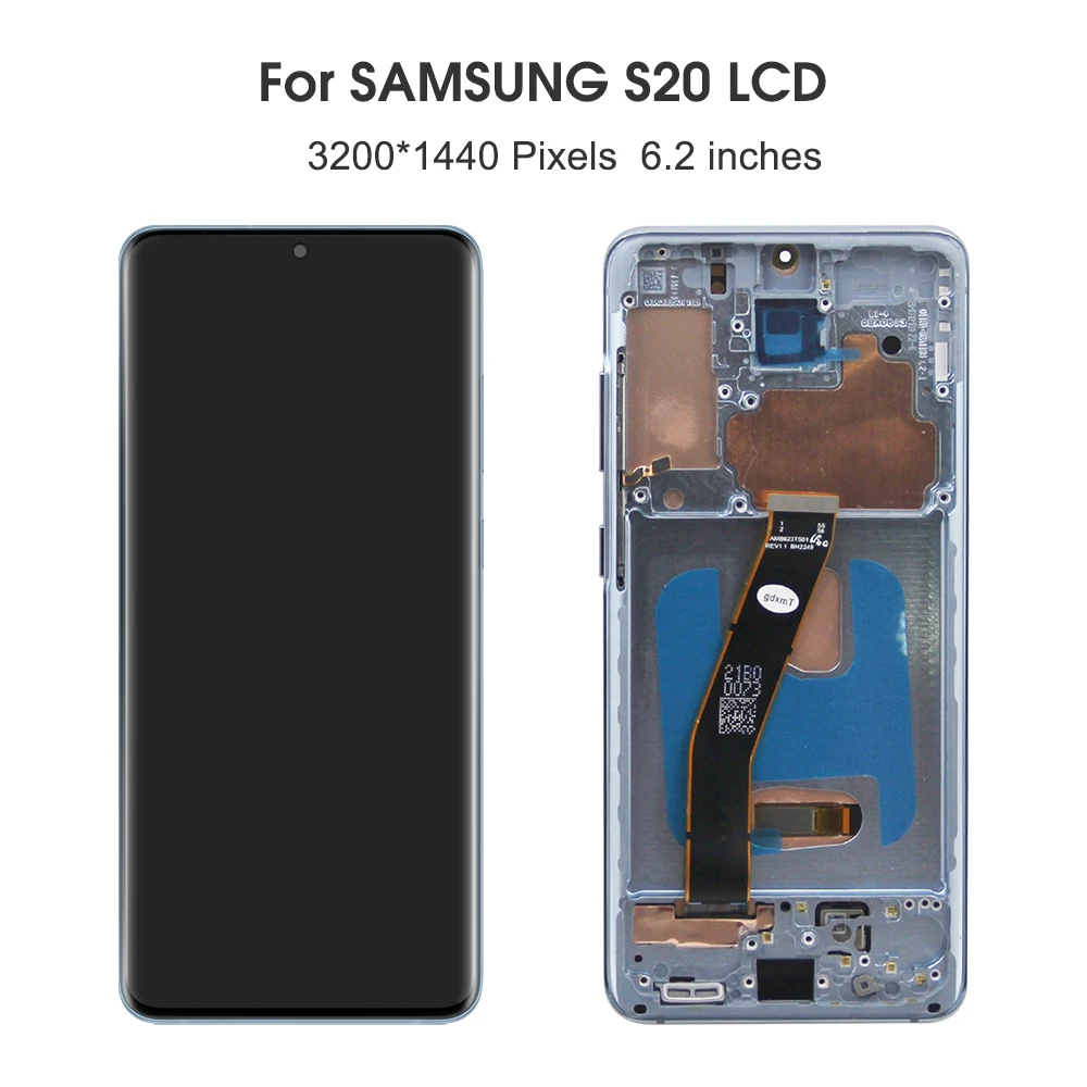 For AMOLED S20 4G 6.2\'\'For Samsung S20 SM-G980 SM-G980F SM-G980F/DS LCD Display Touch Screen Digitizer Assembly Replacement