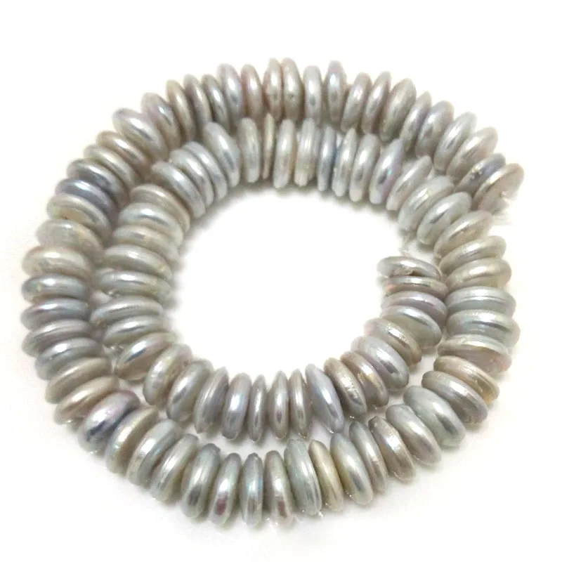 

16 inches 12-13mm AA+ White Center-Drilled Rondelle Natural Coin Pearls Loose Strand