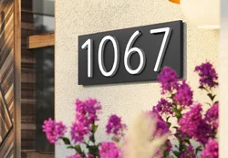 Custom Address Number Sign Matte Acrylic Address Digit Sign Outdoor Waterproof Plaques Vertical & Horizonta Modern House Number