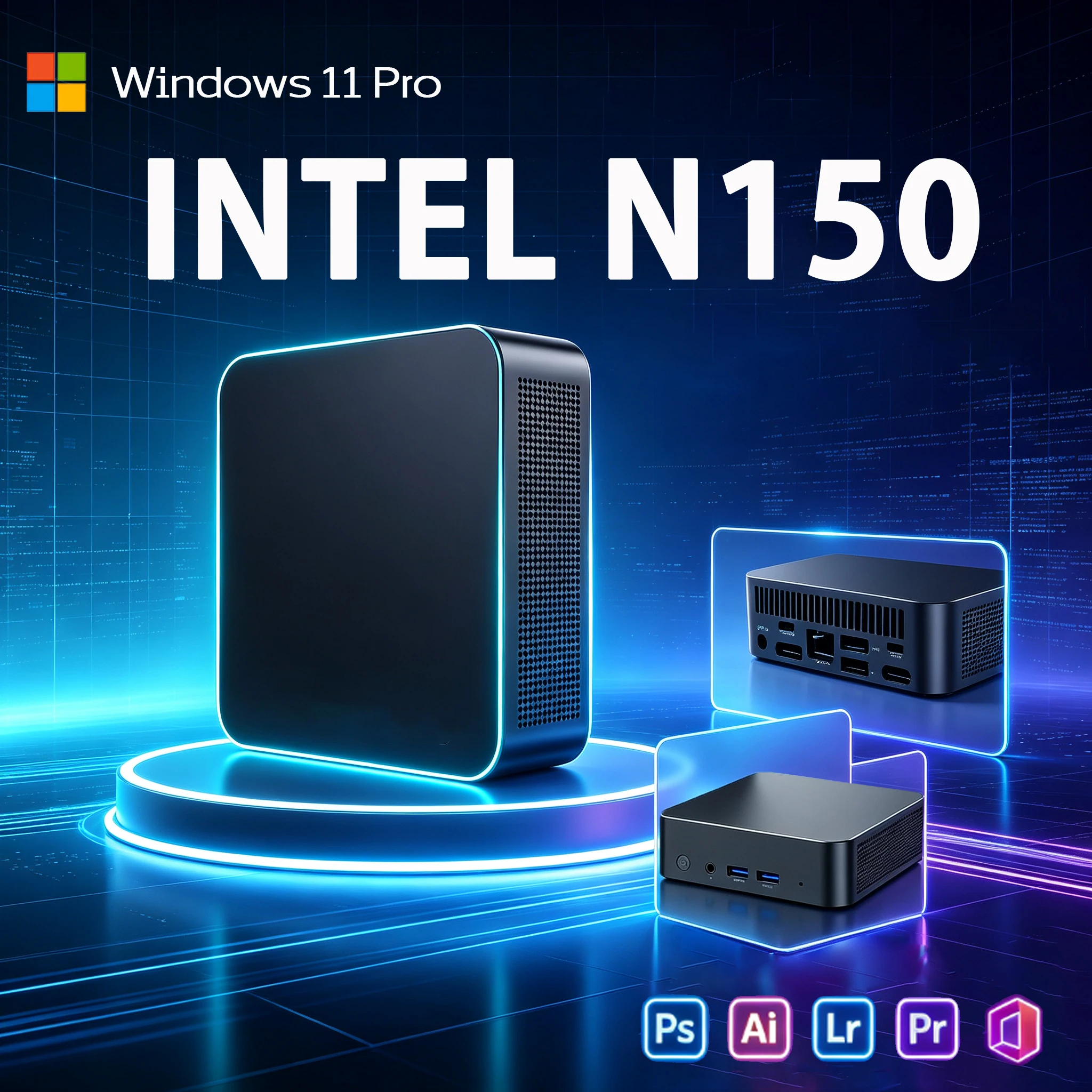 Mini PC Windows 11 Pro Intel N150 16GB DDR4 1/2TB SSD PC Windows 11 Grafica UHD PC Tascabile 4K HD
