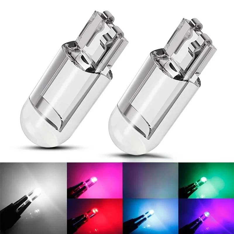 Lumière de voiture Led T10, verre COB 6000K blanc, lampe de plaque d'immatriculation automobile, dôme, lecture DRL Style ampoule 12V, 10 pièces