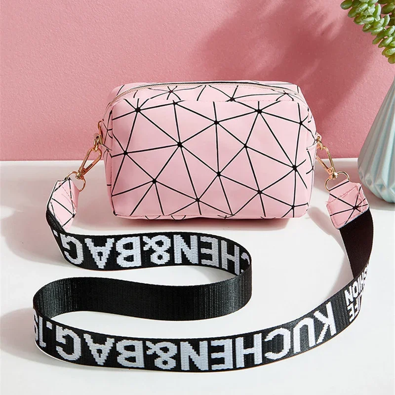 Moda fajna geometria kolorowe torby na ramię dla kobiet mała torba typu Crossbody torebka PU skóra Lady torebka dziewczęca bolsa feminina — zdjęcie 2