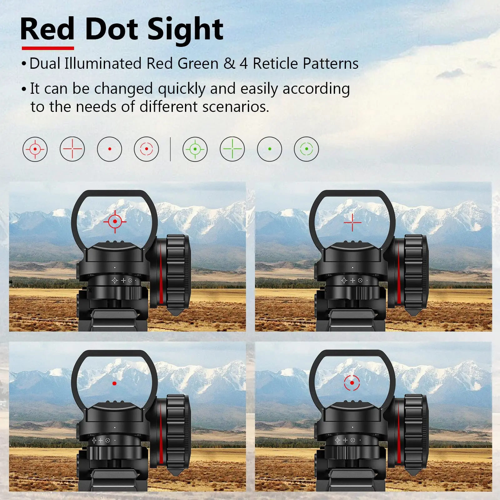 Imagem -05 - Dupla Óptica Iluminada Laser Eua Enviar Riflescope Combo Visão Ponto Vermelho e Verde Mou Âmbito 20 mm Retículo Holográfico 412x50eg