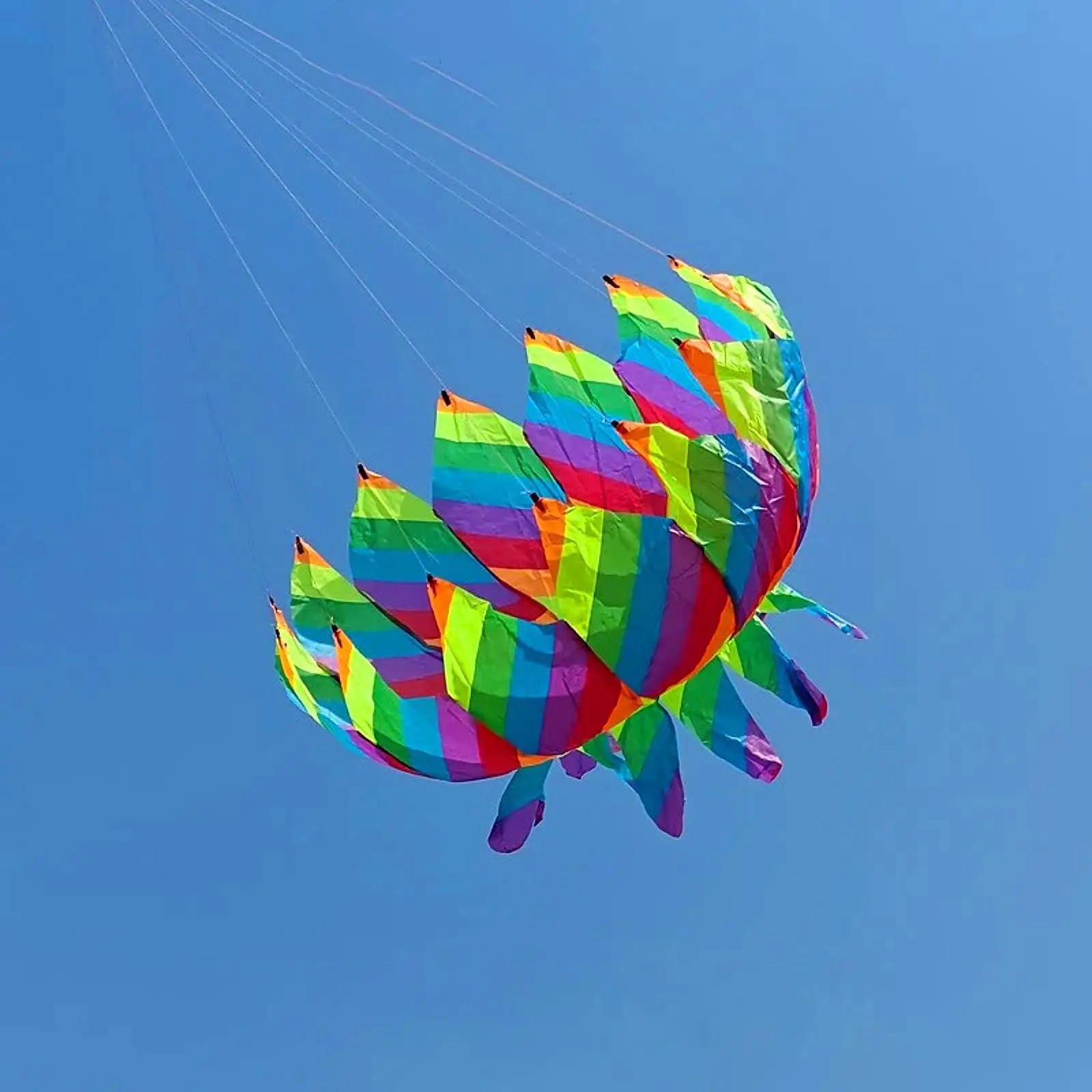 어린이용 회전 연, 야외 활동용 폴리에스터 꽃 연, 여름 정원 해변 여행, 크고 부드러운 야외 엔터테인먼트 선물