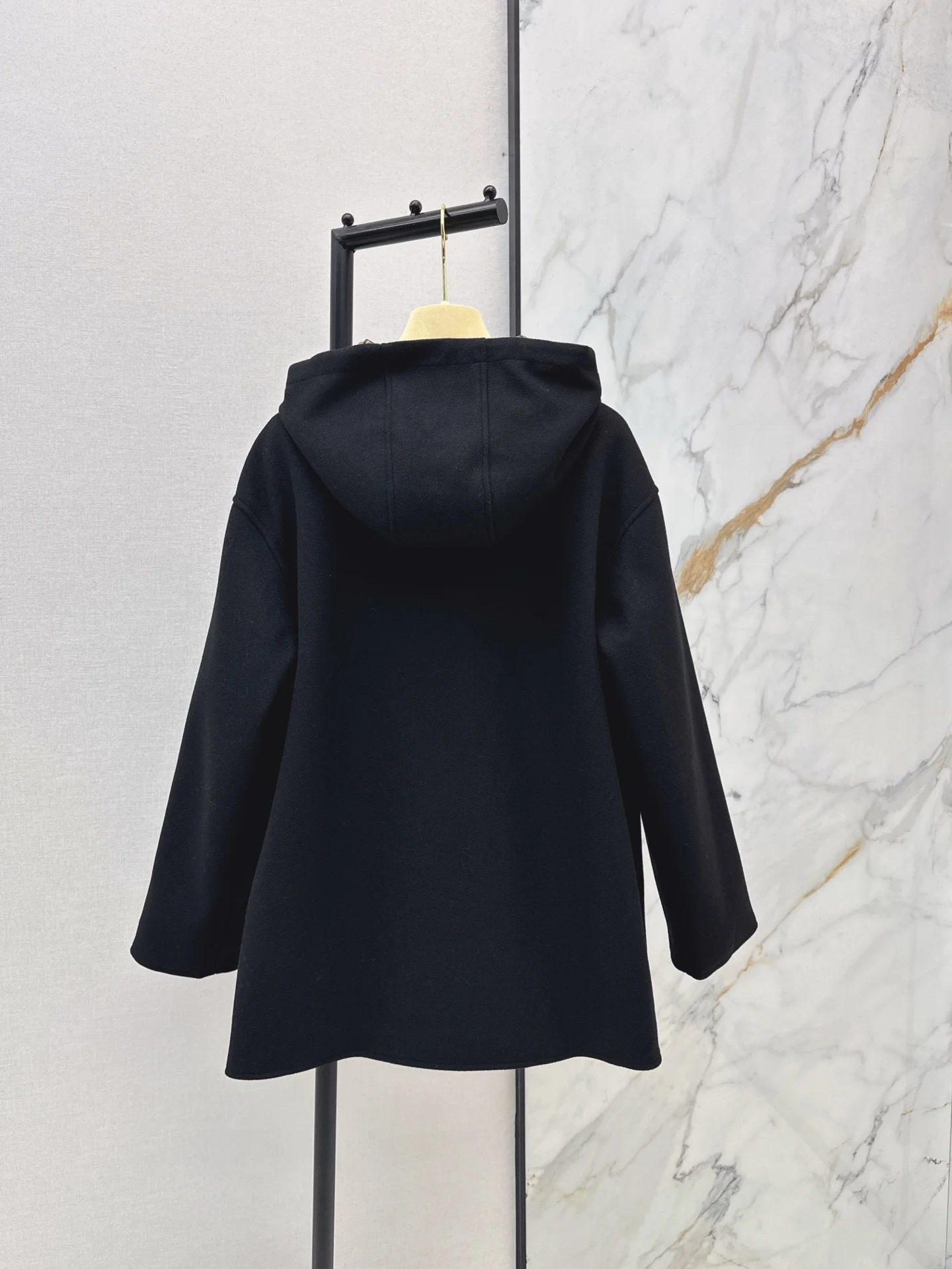 

Новое осенне-зимнее женское пальто с капюшоном на шнурке, импортное на заказ шерстяное пальто средней длины, свободное пальто с капюшоном