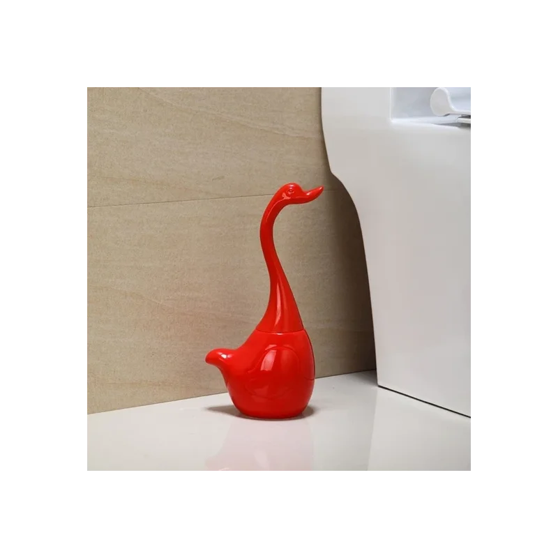 Xin Swan Shape Toilet Brush Bathroom Accessories Ceramic Base Plastic Handle Cleaning | Toilet Brush Holders