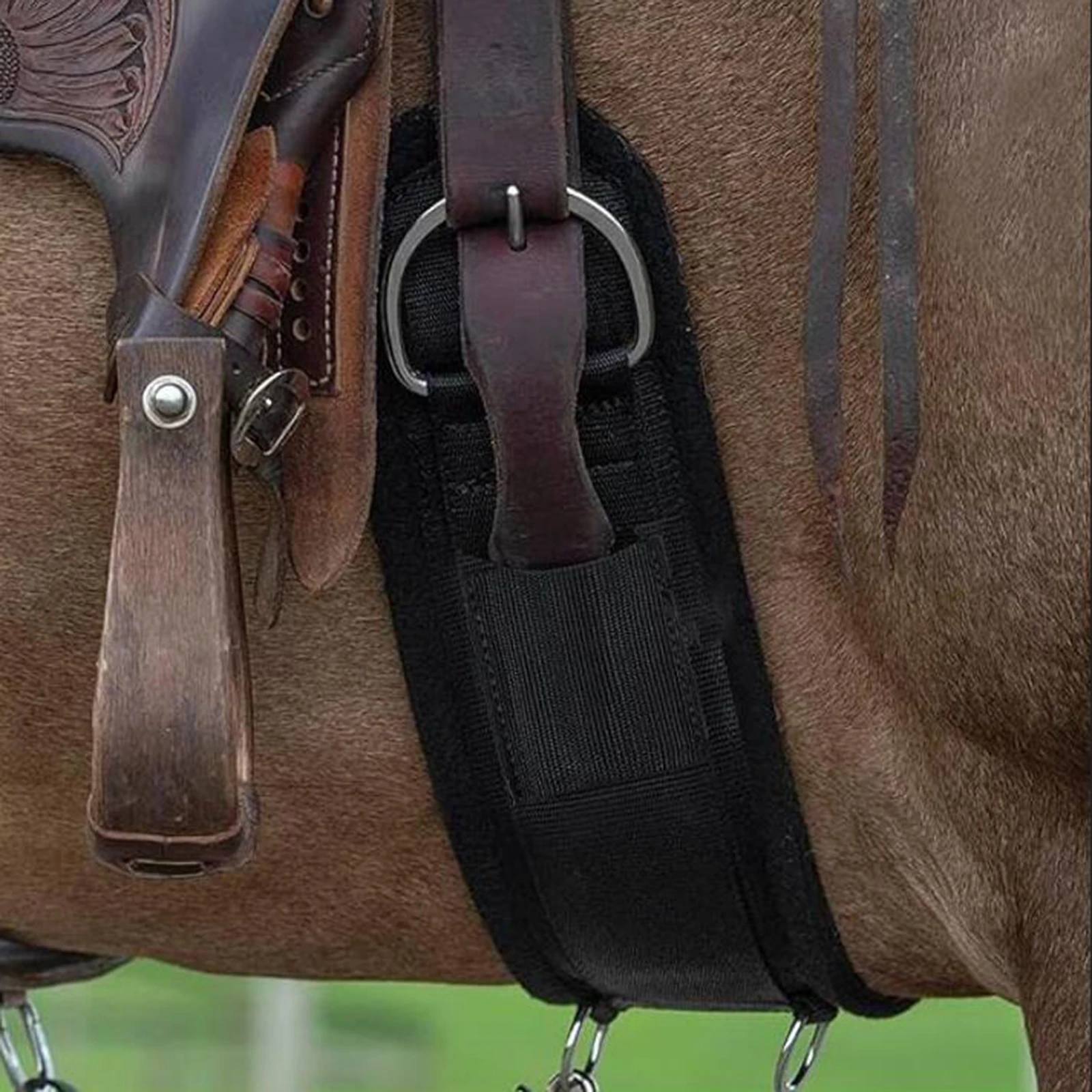 حزام سرج مرن لمقاس الحصان، حزام مستقيم للتدريب اليومي، مستلزمات الفروسية، مشبك من الفولاذ المقاوم للصدأ