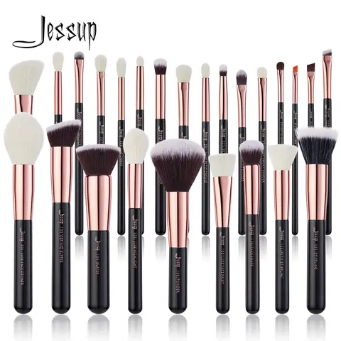 Makeup Brush Set 10-25 pcs Rose Gold/Black Jessup