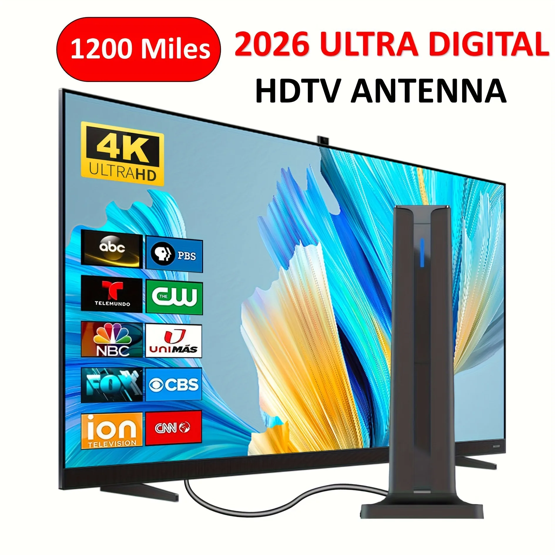 تلفزيون عالي الوضوح بدقة 4K 1080 بكسل هوائي رقمي ثابت معزز للاستخدام الخارجي والداخلي