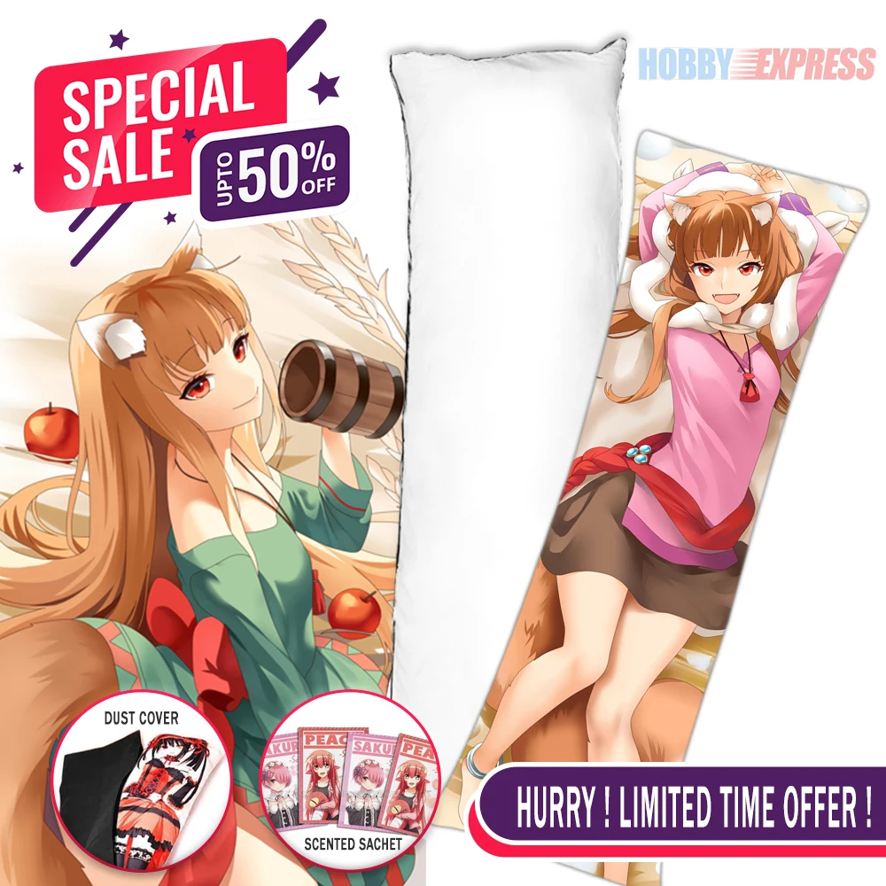 

Hobby Express Anime Dakimakura Japanese Otaku Waifu Life Size Doublesided Hugging Body Pillow Cover Holo Spice and Wolf ADP20722