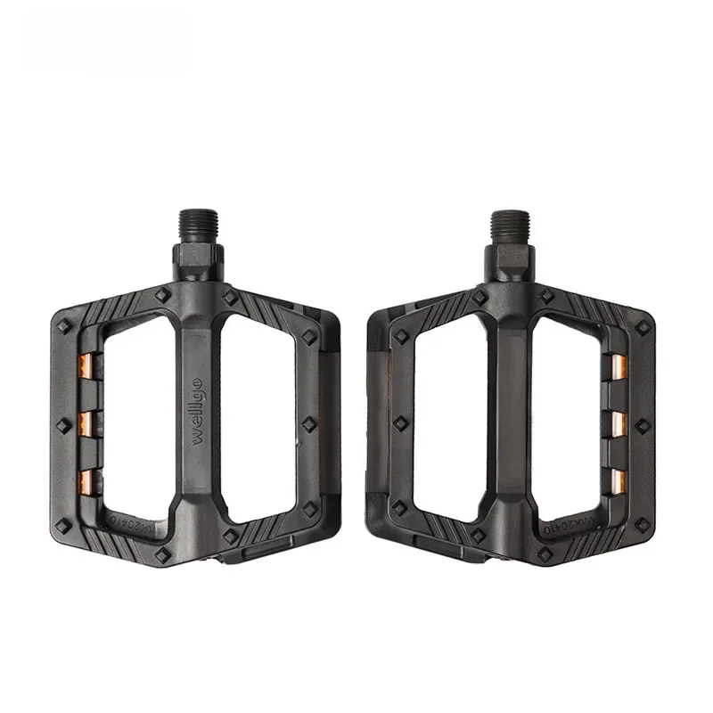 AliExpress NONE WELLGO A Pair MTB Pedals Mountain Biking Road Bike Pedals Double DU Pedals Bearing Wider Non-Slip Pedals Nylon Pedal Bicycle Par