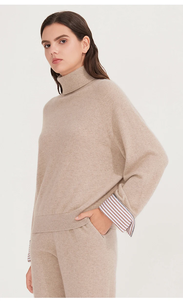 BY4521295 Damen 100% Kaschmir-Strickpullover, Premium Kaschmir-Pullover mit Lockerer Passform, Weich, Warm, Luxuriös, Elegant für den Winter – Detail 4