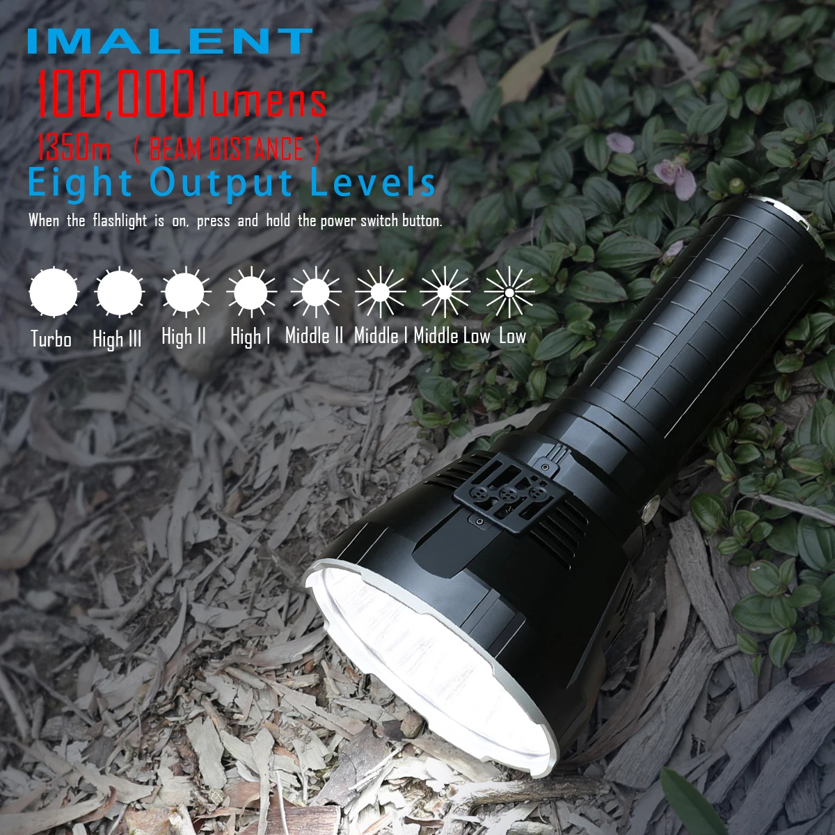 IMALENT MS18 Powerful Searchlight Flashlight 100000 Lumen High Power Rechargeable Professional Cree XHP70.2nd Led Hunting Torch