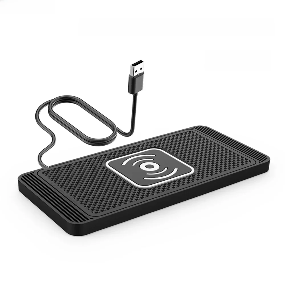 Auto Draadloze Oplader Siliconen Antislip Pad voor iPhone 15 14 13 12 Samsung S24 S23 Xiaomi Auto Telefoon snelle Inductie Opladen Pad - afbeelding 2