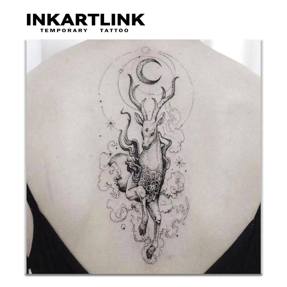 ملصق وشم أيل مؤقت ، مقاوم للماء ، وشم سحري ، يدوم حتى 15 يومًا #2