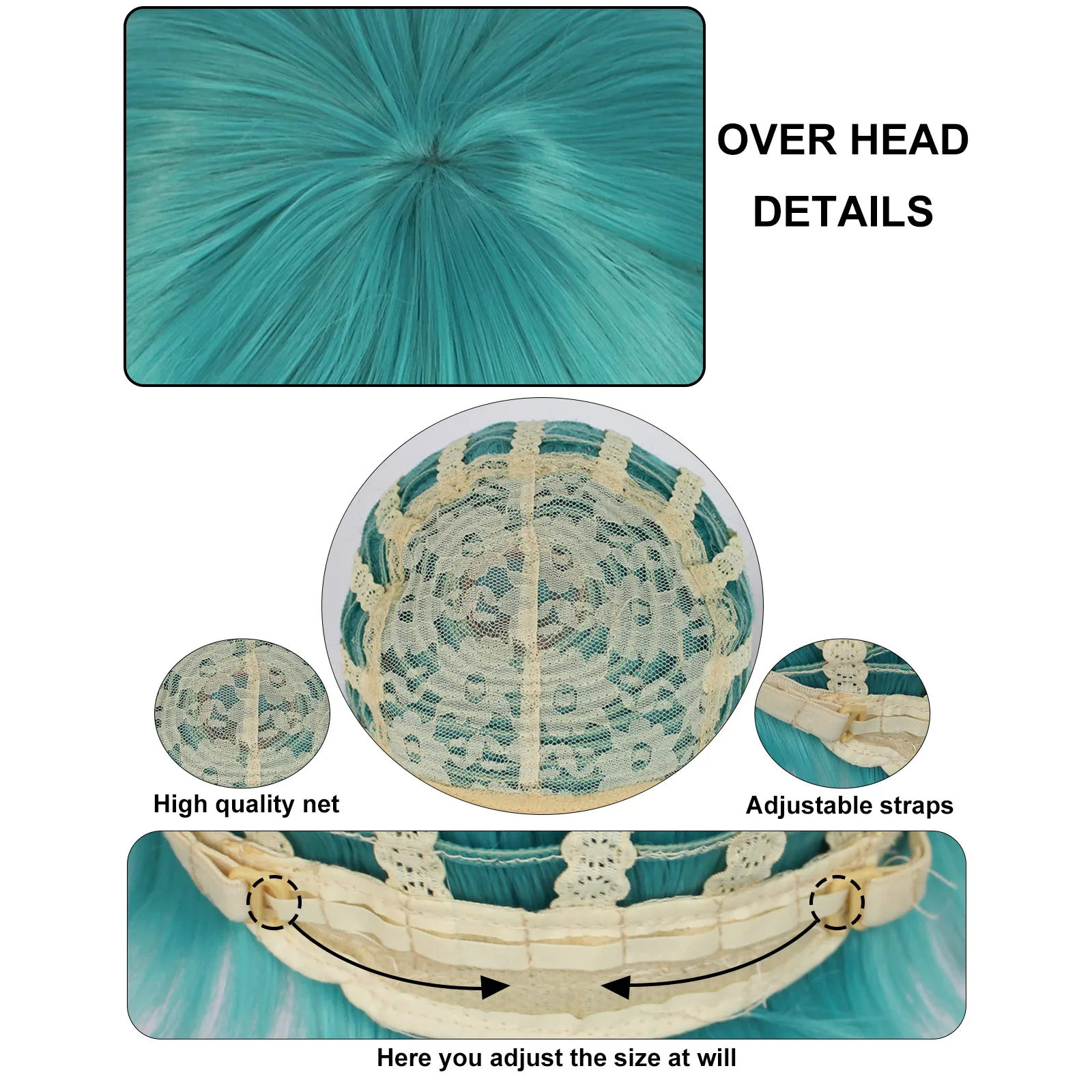 ملحقات ذيل حصان زرقاء قصيرة مستقيمة اصطناعية مع الاندلاعات ، طويلة جدًا ، Balala ، الجنيات ، Emma تأثيري ، حفلة زي